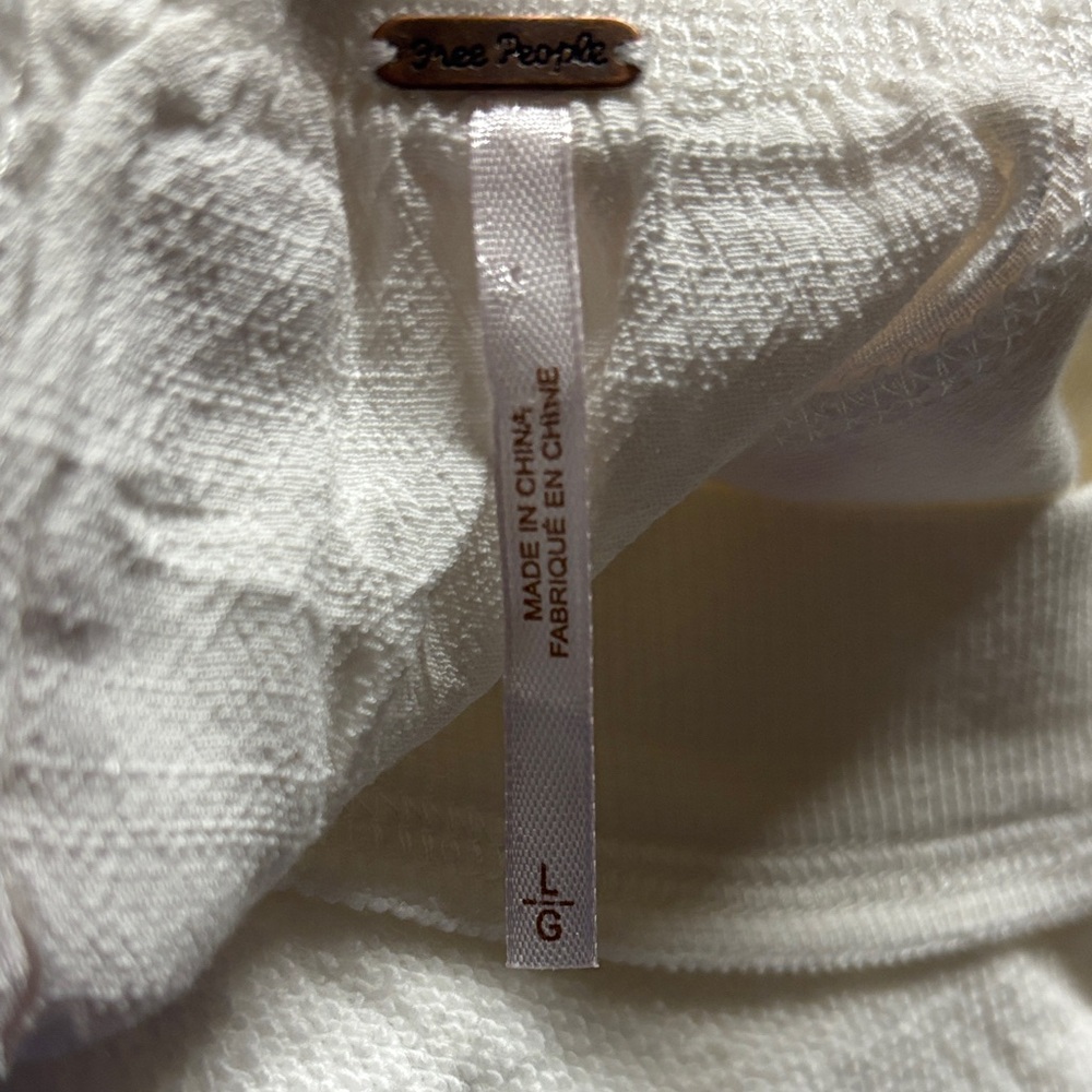 Free People Gold Duster Ivory Cream oversized asymmetrical Sweatshirt NWOT - Picture 9 of 9